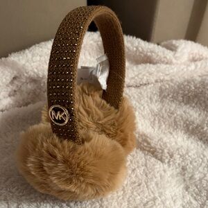 Michael Kors Tan Fur Earmuffs with Studded Band